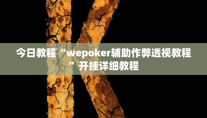 辅助神器“wepoker私人局开挂透视”详细开挂教程