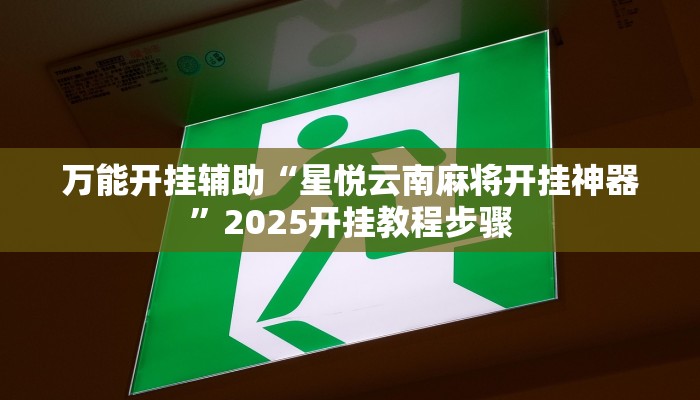 万能开挂辅助“星悦云南麻将开挂神器”2025开挂教程步骤 万能开挂辅助“星悦云南麻将开挂神器”2025开挂教程步骤