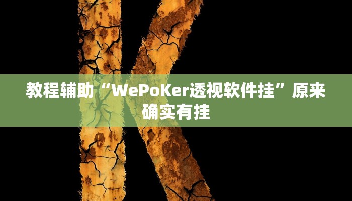 教程辅助“WePoKer透视软件挂”原来确实有挂