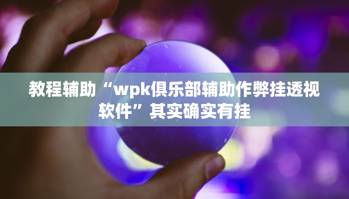 教程辅助“wpk俱乐部辅助作弊挂透视软件”其实确实有挂