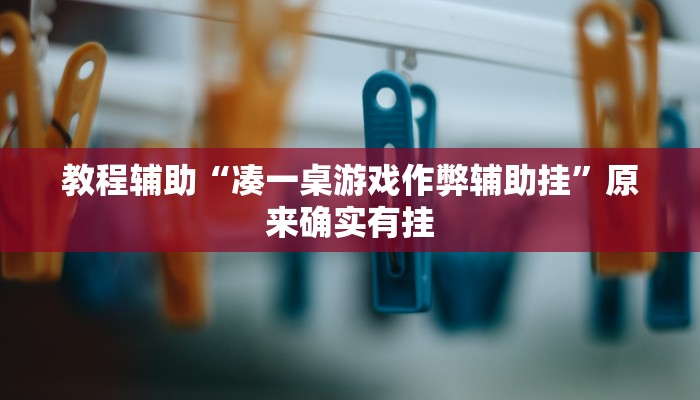 教程辅助“凑一桌游戏作弊辅助挂”原来确实有挂
