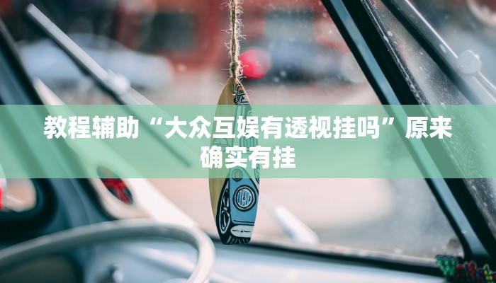 教程辅助“大众互娱有透视挂吗”原来确实有挂