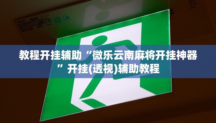 教程开挂辅助“微乐云南麻将开挂神器”开挂(透视)辅助教程