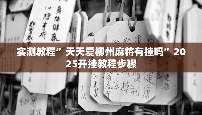 实测教程”天天爱柳州麻将有挂吗”2025开挂教程步骤