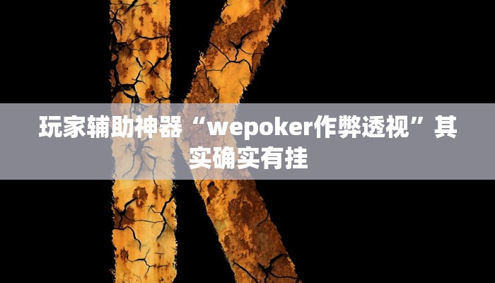 玩家辅助神器“wepoker作弊透视”其实确实有挂 玩家辅助神器“wepoker作弊透视”其实确实有挂