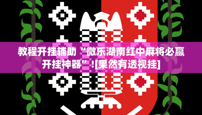 教程开挂辅助“微乐湖南红中麻将必赢开挂神器”![果然有透视挂]