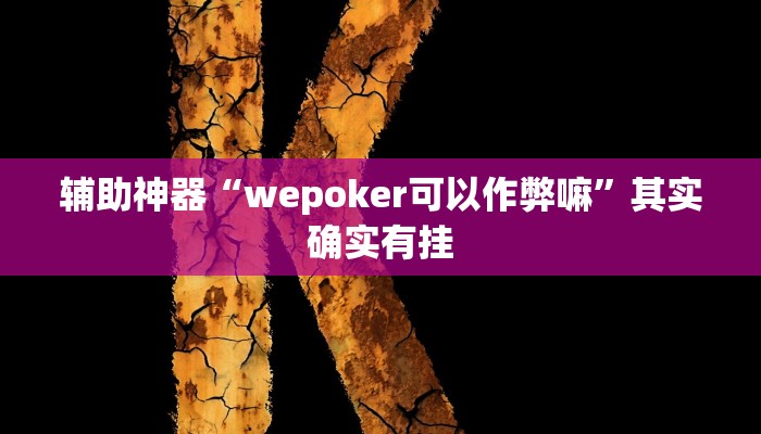 辅助神器“wepoker可以作弊嘛”其实确实有挂